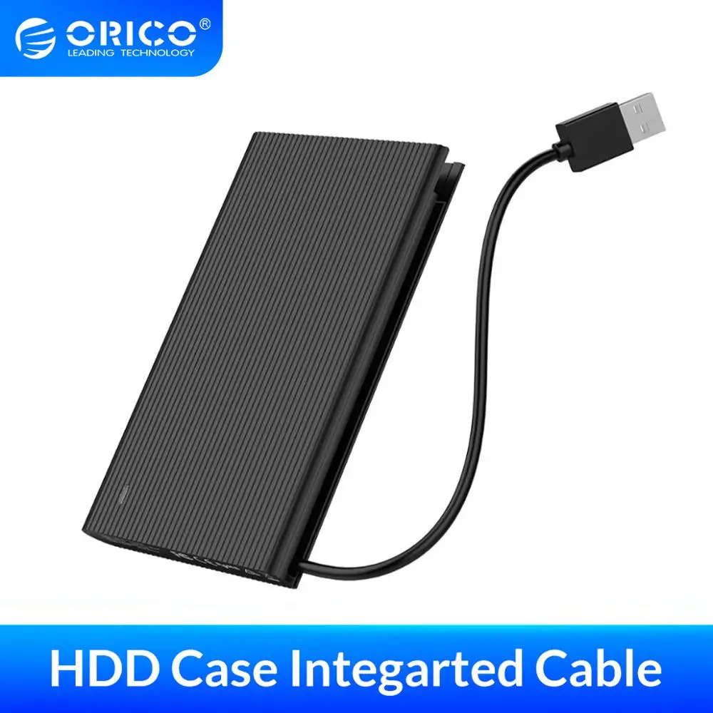 Внешний HDD корпус ORICO 2 5 дюйма SATA к USB 3 0 жесткого диска со встроенным кабелем для