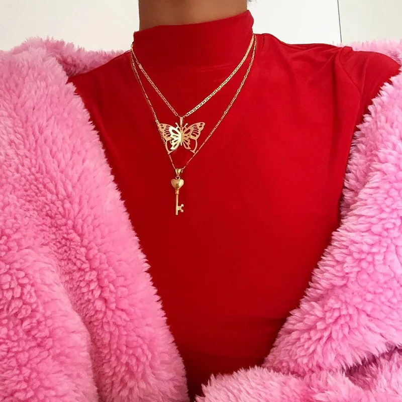 moda llave candado colgante collar para mujer oro/plata cerradura collar capas cadena en el cuello con cerradura joyerнa Punk
moda llave candado colgante collar para mujer oro/plata cerradura collar capas cadena en el cuello con cerradura joyerнa Punk