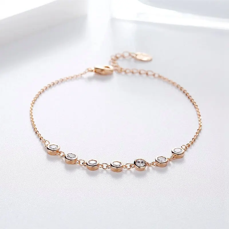 High-end Rose Gold Color AAA Cubic Zirconia Crystal Bracelet Chain for Women Party Gift Jewelry 
High-end Rose Gold Color AAA Cubic Zirconia Crystal Bracelet Chain for Women Party Gift Jewelry