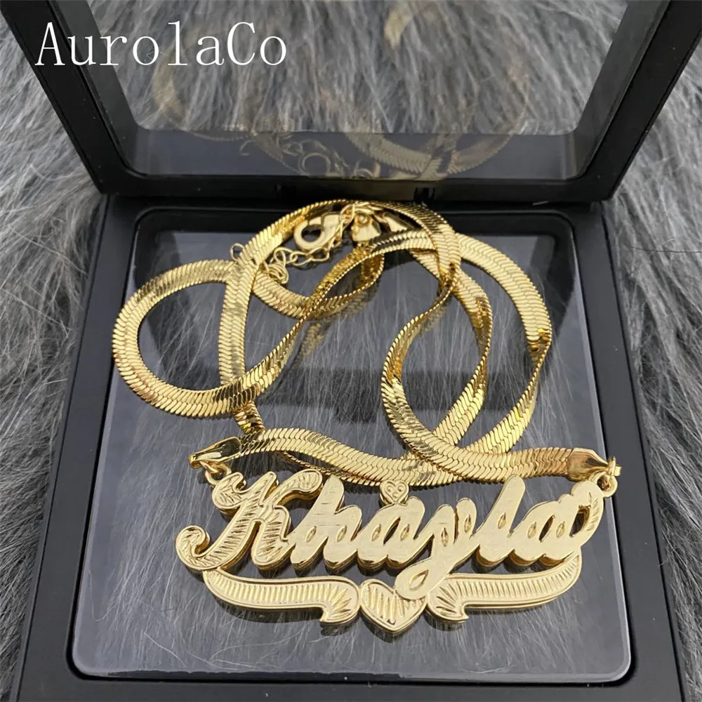 AurolaCo Custom Name Necklace Snake Chain Custom Stainless Steel Under Heart Nameplate Necklace for Women Gifts
AurolaCo Custom Name Necklace Snake Chain Custom Stainless Steel Under Heart Nameplate Necklace for Women Gifts