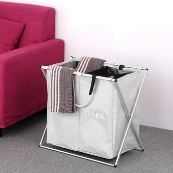Foldable X-frame Oxford Laundry Basket Hamper Mesh Drawstring Dirty Clothes Bin Organizer with Detachable Frames 2 Sections
Foldable X-frame Oxford Laundry Basket Hamper Mesh Drawstring Dirty Clothes Bin Organizer with Detachable Frames 2 Sections