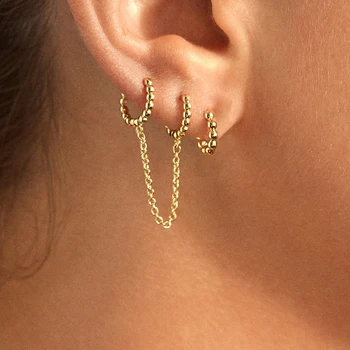 Punk Rock Gold Beaded Circle Small Earrings for Women Fashion Long Chain Statement Hoop Earrings Huggies Jewelry 2020 Ear Clips
Punk Rock Gold Beaded Circle Small Earrings for Women Fashion Long Chain Statement Hoop Earrings Huggies Jewelry 2020 Ear Clips