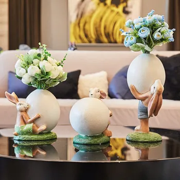 AMERICAN CUTE RABBIT A FAMILY OF THREE HOLD EGGSHELL RESIN STATUE VASE HOME BEDROOM DRIED FLOWERS ORNAMENTS X2941
AMERICAN CUTE RABBIT A FAMILY OF THREE HOLD EGGSHELL RESIN STATUE VASE HOME BEDROOM DRIED FLOWERS ORNAMENTS X2941