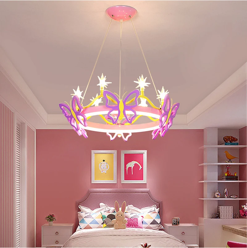 LED Color Pendant Lamp For Children Room Butterfly Crown Creative Cartoon Girl Room Bedroom Led Lighting Pendant Lamp
LED Color Pendant Lamp For Children Room Butterfly Crown Creative Cartoon Girl Room Bedroom Led Lighting Pendant Lamp