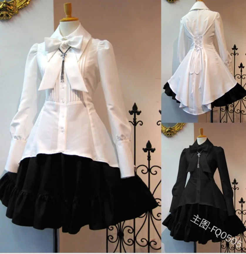Cosplay lolita maid sweet lolita dress retro polo collar bowknot falbala patchwork victorian dress kawaii girl gothic lolita op
Cosplay lolita maid sweet lolita dress retro polo collar bowknot falbala patchwork victorian dress kawaii girl gothic lolita op