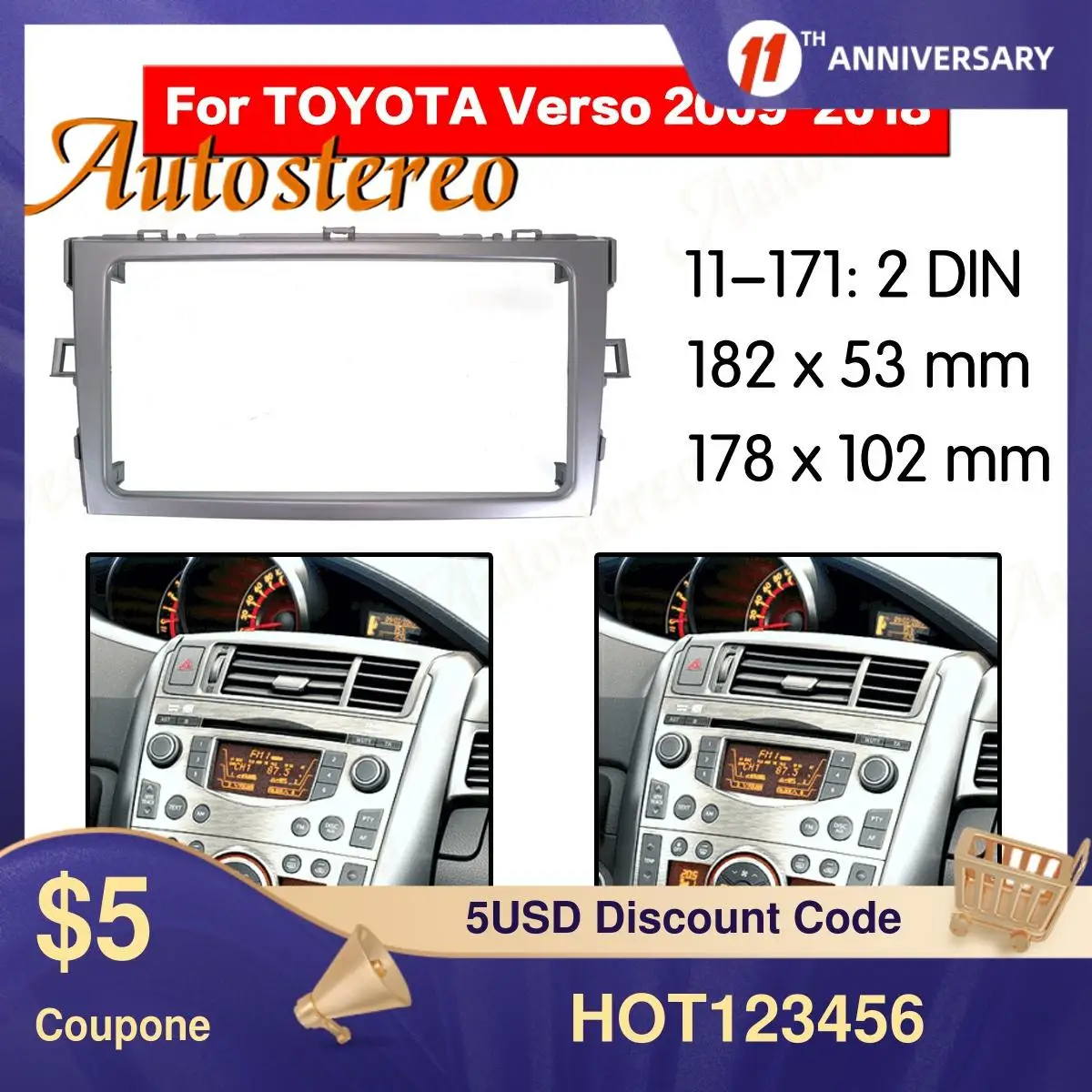Автомобильный комплект для приборной панели, рамка для Toyota Verso 2011, комплект для крепления приборной панели, адаптер, отделка, лицевая панель, рамка для приборной панели
Автомобильный комплект для приборной панели, рамка для Toyota Verso 2011, комплект для крепления приборной панели, адаптер, отделка, лицевая панель, рамка для приборной панели