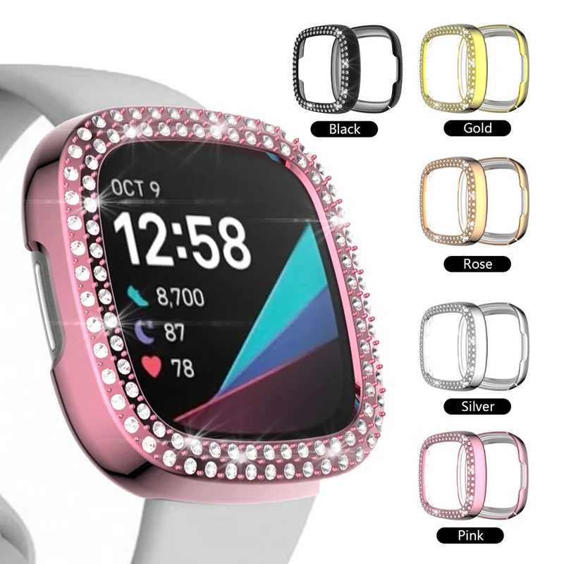 Plating PC Watch Case For Fitbit Versa 3 Protector Cover 2-Circle Diamond Women Protective Shell For Fitbit Sense Smart Watch
Plating PC Watch Case For Fitbit Versa 3 Protector Cover 2-Circle Diamond Women Protective Shell For Fitbit Sense Smart Watch