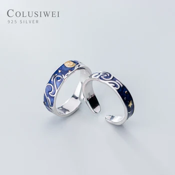 Colusiwei 925 Sterling Silver Moon Star Starry Night Van Gogh Couple Rings For Women Men Romantic Adjustable Lover Rings Jewelry
Colusiwei 925 Sterling Silver Moon Star Starry Night Van Gogh Couple Rings For Women Men Romantic Adjustable Lover Rings Jewelry