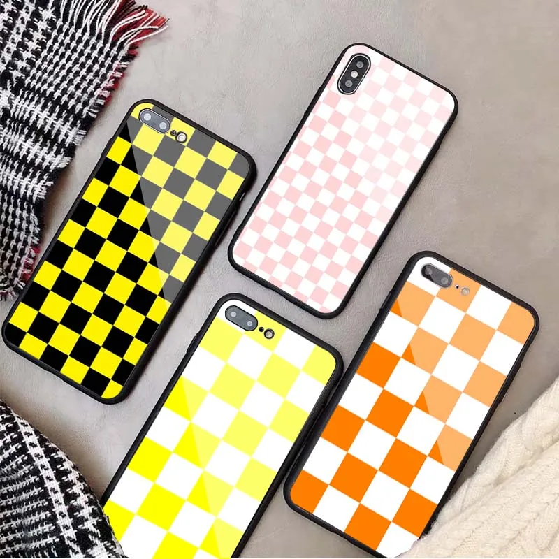 Checkerboard Checkered Tempered Glass Phone Case For iPhone 6 6plus 7 7 plus 8 8plus 5 5S SE X XS XR XS Max
Checkerboard Checkered Tempered Glass Phone Case For iPhone 6 6plus 7 7 plus 8 8plus 5 5S SE X XS XR XS Max