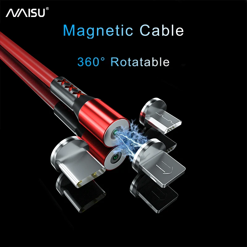 NAISU Magnetic Charging Cable 360 Rotation Type-C Micro USB Fast Charging Cord For Iphone Huawei Samsung Xiaomi Fast Shipping
NAISU Magnetic Charging Cable 360 Rotation Type-C Micro USB Fast Charging Cord For Iphone Huawei Samsung Xiaomi Fast Shipping