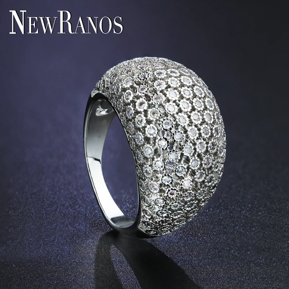 Фото Newranos Hollow Finger Ring Micro Zirconias Pave Silver Color Unique for Fashion Jewelry Accessories R09GY1292 | Украшения и