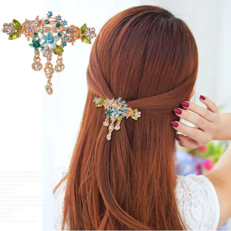 

New Vintage Women Elegant Gem Rhinestone Flower Hairpins Hair Barrette Clip Crystal Butterfly Bow Hair Clips for Girls