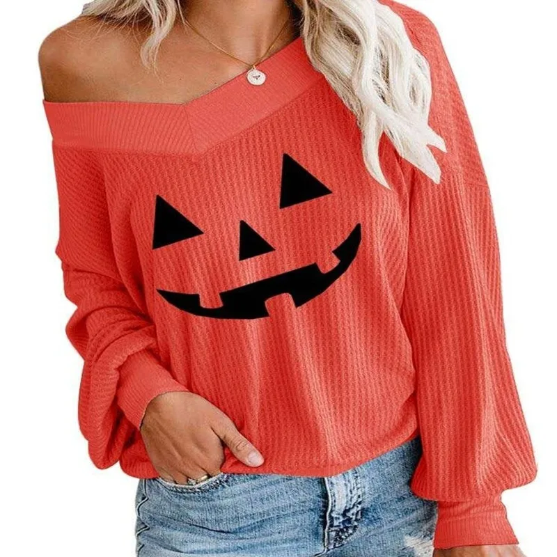 2020AutumnWinter New Personality Halloween Pumpkin Print Loose V-Neck Long-Sleeved Ladies Clothes For Teens Broadcloth Regular
2020AutumnWinter New Personality Halloween Pumpkin Print Loose V-Neck Long-Sleeved Ladies Clothes For Teens Broadcloth Regular