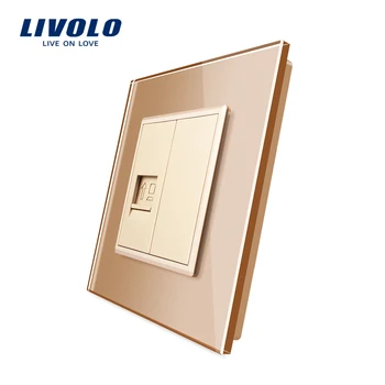 Livolo UK standard New Style Gold Crystal Glass Panel, 1 Gang Home Wall Sound TV computer Acoustics Socket ,satv telephone plug 
Livolo UK standard New Style Gold Crystal Glass Panel, 1 Gang Home Wall Sound TV computer Acoustics Socket ,satv telephone plug