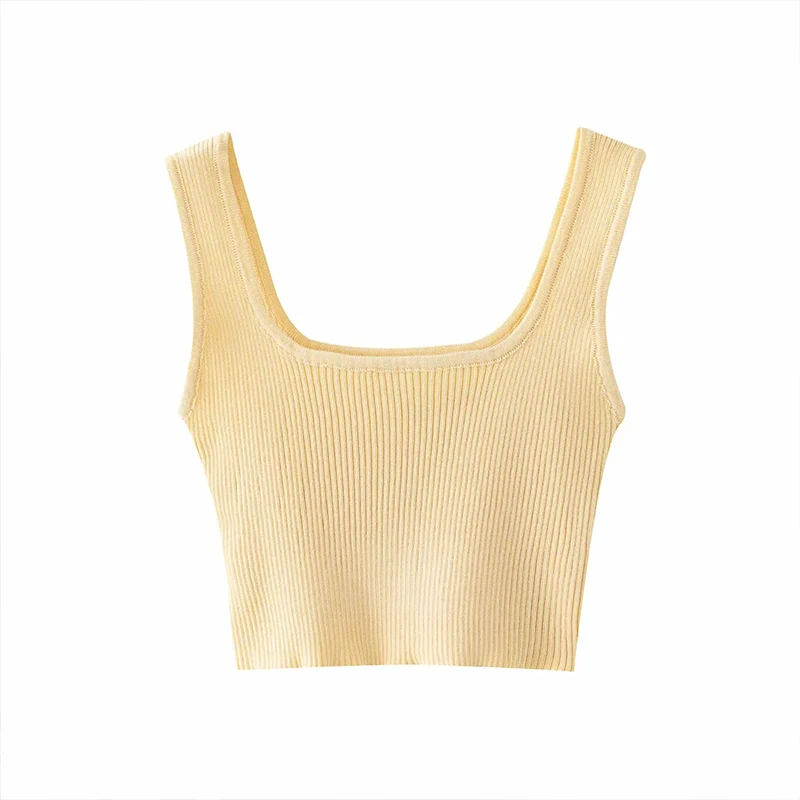 Womens Knitted Tank Tops Autumn Sleeveless Crop Tops Square Neck Camis Solid Vest Sexy-club Jumper Za 2020 Light Yellow Sweater
Womens Knitted Tank Tops Autumn Sleeveless Crop Tops Square Neck Camis Solid Vest Sexy-club Jumper Za 2020 Light Yellow Sweater