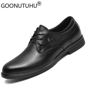 Men's shoes dress genuine leather male classics solid brown black business shoe man office work formal shoes for men size 38-44 
Men's shoes dress genuine leather male classics solid brown black business shoe man office work formal shoes for men size 38-44