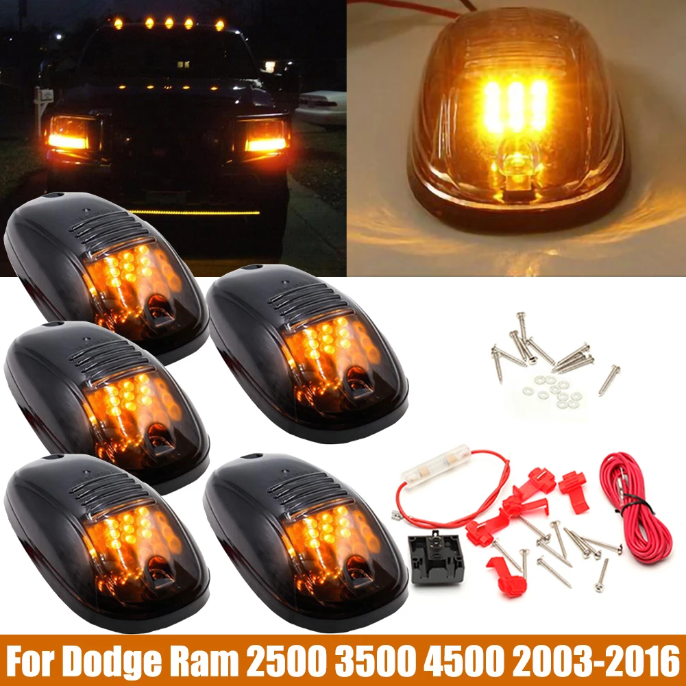 5pcs 9LED Smoked Cab Roof Marker Lights Amber For Dodge Ram 2500 3500 4500 2003-2016 Car Lights
5pcs 9LED Smoked Cab Roof Marker Lights Amber For Dodge Ram 2500 3500 4500 2003-2016 Car Lights