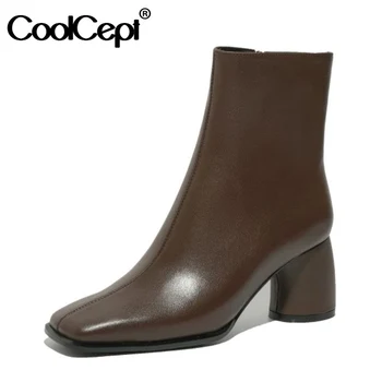 CoolCept Real Leather Women Ankle Boots Fashion Zipper High Heel Winter Shoes Woman Warm Short Boot Office Footwear Size 34-39
CoolCept Real Leather Women Ankle Boots Fashion Zipper High Heel Winter Shoes Woman Warm Short Boot Office Footwear Size 34-39