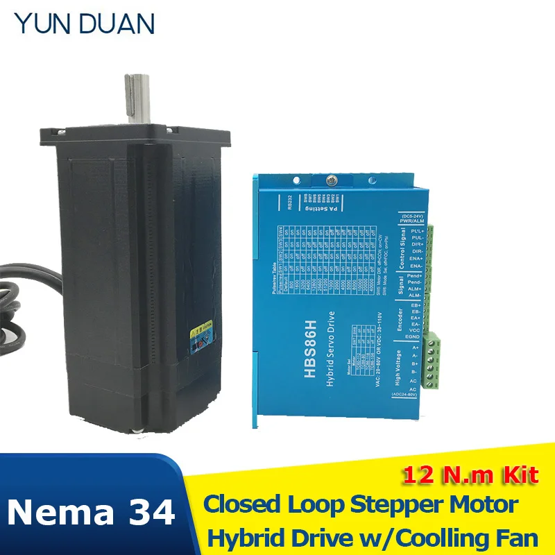 12Nm Closed Loop Stepper Motor Drive kit for CNC Hybrid Encoder Easy Step Servo Nema 34 Closed Loop Stepper Motor
12Nm Closed Loop Stepper Motor Drive kit for CNC Hybrid Encoder Easy Step Servo Nema 34 Closed Loop Stepper Motor