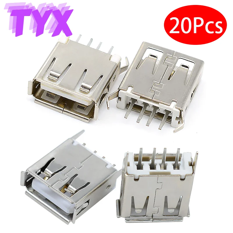 20Pcs A-type socket 2.0USB Female Socket Interface AF180 Degree Straight Foot 13.0mm Curved Foot Straight Plug Crimped Socket
20Pcs A-type socket 2.0USB Female Socket Interface AF180 Degree Straight Foot 13.0mm Curved Foot Straight Plug Crimped Socket