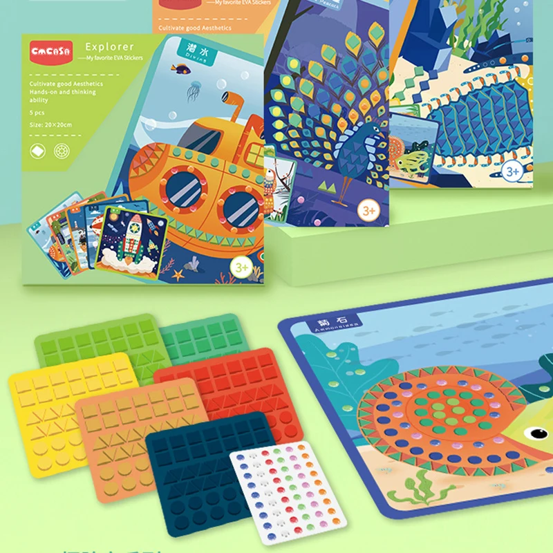 5PCS/Set 3D Kids EVA Sticky Mosaics Puzzle DIY Foam EVA Stickers Diamond Handmade Art Cartoon Creative Educational Children Toys
5PCS/Set 3D Kids EVA Sticky Mosaics Puzzle DIY Foam EVA Stickers Diamond Handmade Art Cartoon Creative Educational Children Toys