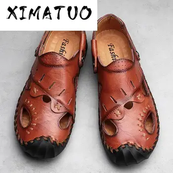 2020 New Genuine Leather Men Shoes Outdoor Lightweight Black Slip on Summer Shoes Comfort Beach Casual Men Sandals Big Size 48 
2020 New Genuine Leather Men Shoes Outdoor Lightweight Black Slip on Summer Shoes Comfort Beach Casual Men Sandals Big Size 48