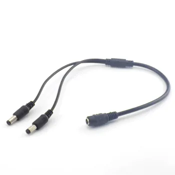 

12v DC 1 Female To 2 Male Connectors Splitter Plug Cable 5.5mmX2.1mm Dc Power Plug Cable for Cctv Camera Surveillance J17