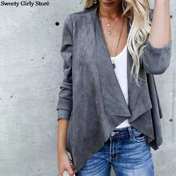 Spring Autumn Jacket Women Outwear Coat Office Lady Fashion Streetwear Tops Long Sleeve Jackets Casual Brand Clothing Irregular 
Spring Autumn Jacket Women Outwear Coat Office Lady Fashion Streetwear Tops Long Sleeve Jackets Casual Brand Clothing Irregular