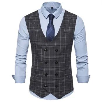 Male Plaid Slim Fit Dress Vests Men's Casual Sleeveless Formal Business Jacket Suit Vest Wedding Waistcoat Homme Plus Size
Male Plaid Slim Fit Dress Vests Men's Casual Sleeveless Formal Business Jacket Suit Vest Wedding Waistcoat Homme Plus Size