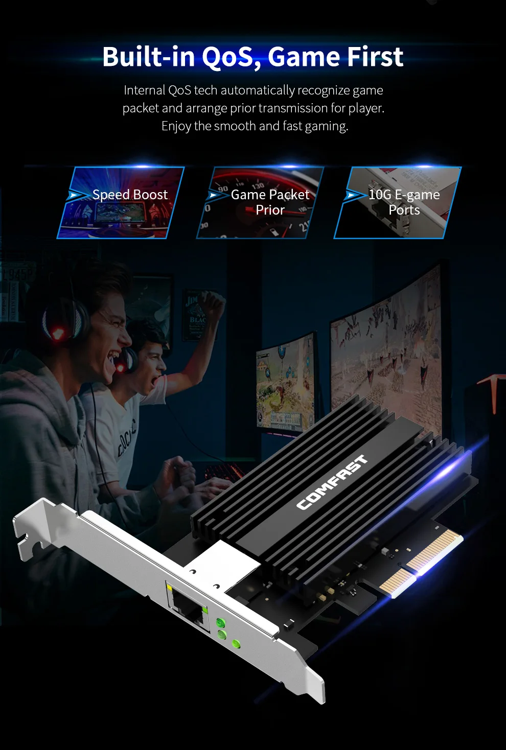 High speed 10GB PCI-E Network Card E-sports 10000 Speed PCiE X4 10G RJ45 Lan Network Adapter dongle For Win 7 8 10 High speed 10GB PCI-E Network Card E-sports 10000 Speed PCiE X4 10G RJ45 Lan Network Adapter dongle For Win 7 8 10