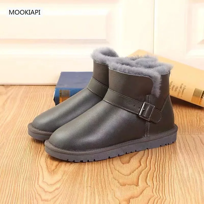 

Australia's top quality men's shoes in 2019, real sheepskin, 100% natural wool, short buckled men's snow boots, free delivery
