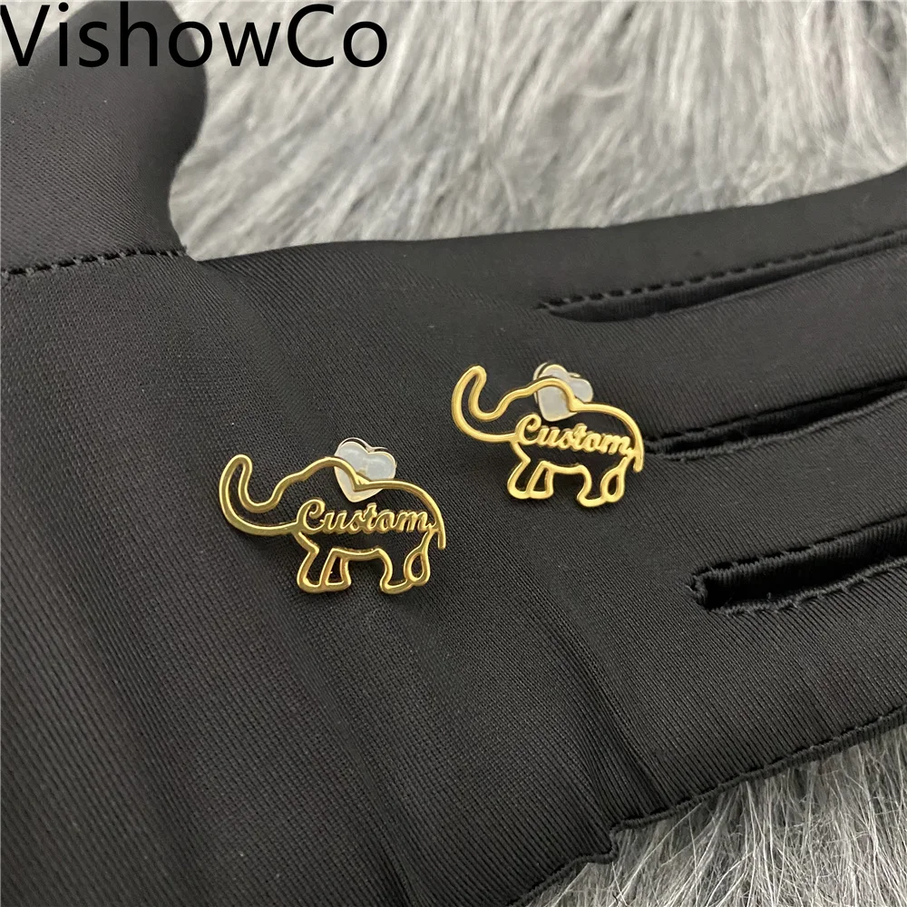 1 Pair Custom Name Earrings Personalized Stainless Steel Custom Elephant Initial Cursive Nameplate Stud Earring For Women Gift
1 Pair Custom Name Earrings Personalized Stainless Steel Custom Elephant Initial Cursive Nameplate Stud Earring For Women Gift