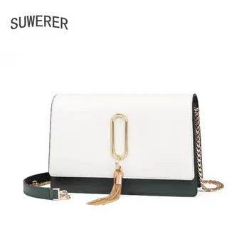 SUWERER New Women leather shoulder bag luxury handbags women bags designer cowhide leather shoulder bag women fashion Chain bag 
SUWERER New Women leather shoulder bag luxury handbags women bags designer cowhide leather shoulder bag women fashion Chain bag