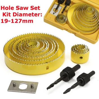 13 in 1 Wood Hole Saw 19-127mm Hole Saw Cutting Set Metal Drilling Tool for Wood Board Gypsum Board PVC Board Wood Drill Bits
13 in 1 Wood Hole Saw 19-127mm Hole Saw Cutting Set Metal Drilling Tool for Wood Board Gypsum Board PVC Board Wood Drill Bits