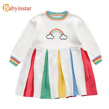 Babyinstar Kids Dresses For Girls Rainbow Embroidery Knit Party Princess Costume Clothing Toddler Children Clothes Girls Dress 
Babyinstar Kids Dresses For Girls Rainbow Embroidery Knit Party Princess Costume Clothing Toddler Children Clothes Girls Dress
