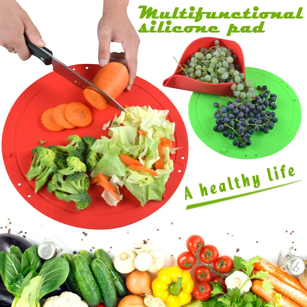 Multifunction Salads Silicone Pad Salads Foldable Fruits Vegetables Cutting Board Round Drainer Basket Magic Mat Dropshipping
Multifunction Salads Silicone Pad Salads Foldable Fruits Vegetables Cutting Board Round Drainer Basket Magic Mat Dropshipping
