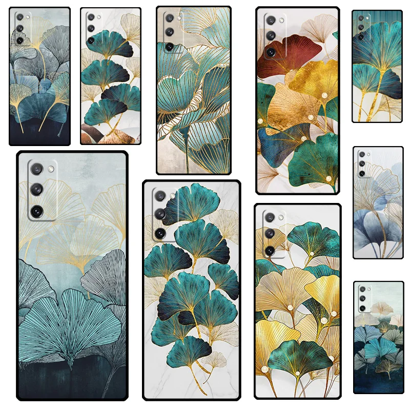 Роскошный чехол с листьями Ginkgo для Samsung Galaxy Note 10 Plus S10 S9 S8 20 S20 FE S21 S22 ультратонкая