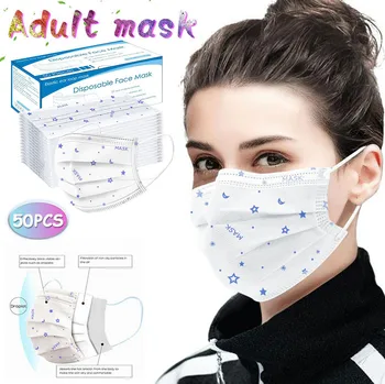 50pc Printing Disposable Masks For Face Earloop Masks Nonwoven Fabric Breathable Dustproof Masker 3 Ply Filter Masken Mascarilla
50pc Printing Disposable Masks For Face Earloop Masks Nonwoven Fabric Breathable Dustproof Masker 3 Ply Filter Masken Mascarilla