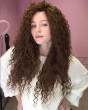 Pelo Rizado Afro, ondulado, sintético, resistente al calor, ondas profundas, extensiones de cabello, marrón, 2 unidades/lote, 26 pulgadas