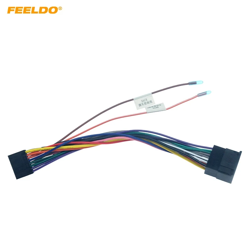 

FEELDO Car 16pin Audio Wiring Harness For Chevrolet Aveo Lova Chery Landwind Stereo Installation Power Wire Adapter #HQ1830