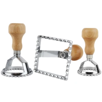 Cookie Mould Round and Square Pasta Cutter Kitchen Pasta Mold Tool Ravioli Stamp Cutter With Beach Wooden Handle
Cookie Mould Round and Square Pasta Cutter Kitchen Pasta Mold Tool Ravioli Stamp Cutter With Beach Wooden Handle