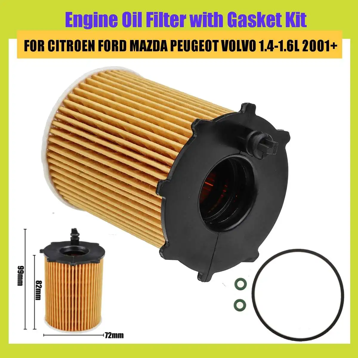 Engine Oil Filter with Gasket Kit FOR CITROEN/FORD/MAZDA/PEUGEOT/VOLVO 1.4-1.6L 2001+ 2S6Q6714AA 2S6Q6714AB 1254385 30735878
Engine Oil Filter with Gasket Kit FOR CITROEN/FORD/MAZDA/PEUGEOT/VOLVO 1.4-1.6L 2001+ 2S6Q6714AA 2S6Q6714AB 1254385 30735878