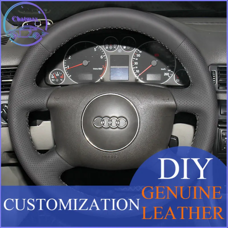 DIY For Audi A4 2003 2004 2005 2006 2007 Hand Stitch Car Steering Wheel Cover Black Genuine Leather Holder
DIY For Audi A4 2003 2004 2005 2006 2007 Hand Stitch Car Steering Wheel Cover Black Genuine Leather Holder