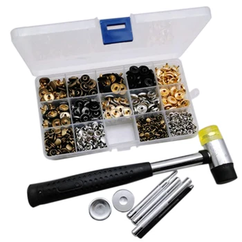 120Pcs/Set Snap Fasteners Kit Metal Snaps Buttons Press Studs Tool with Snaps Fixing Tool for Clothing Leather Craft
120Pcs/Set Snap Fasteners Kit Metal Snaps Buttons Press Studs Tool with Snaps Fixing Tool for Clothing Leather Craft