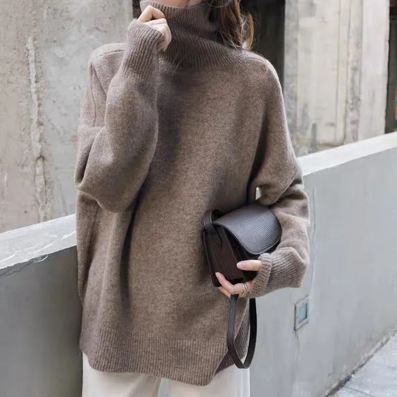 Gentle high collar sweater for women in autumn and winter wearing lazy wind thickened net red sweater
Gentle high collar sweater for women in autumn and winter wearing lazy wind thickened net red sweater