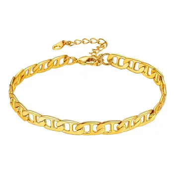 U7 Ankle Bracelets for Women 6MM Flat Mariner Link Foot Chain Anklets in Platinum Gold Rose Gold Summer Beach Foot Jewelry A343
U7 Ankle Bracelets for Women 6MM Flat Mariner Link Foot Chain Anklets in Platinum Gold Rose Gold Summer Beach Foot Jewelry A343