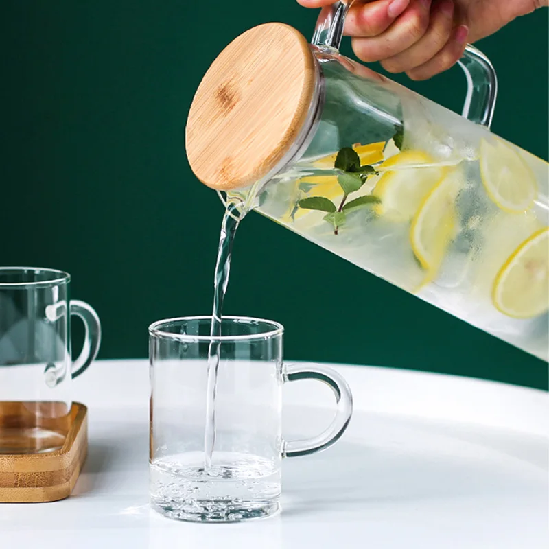 Cold Glass Water Bottle Jar Kettle Transparent Large apacity Heat Resistant Water Pot with Handle Teapot Pitchers 1.2L 1.5L
Cold Glass Water Bottle Jar Kettle Transparent Large apacity Heat Resistant Water Pot with Handle Teapot Pitchers 1.2L 1.5L