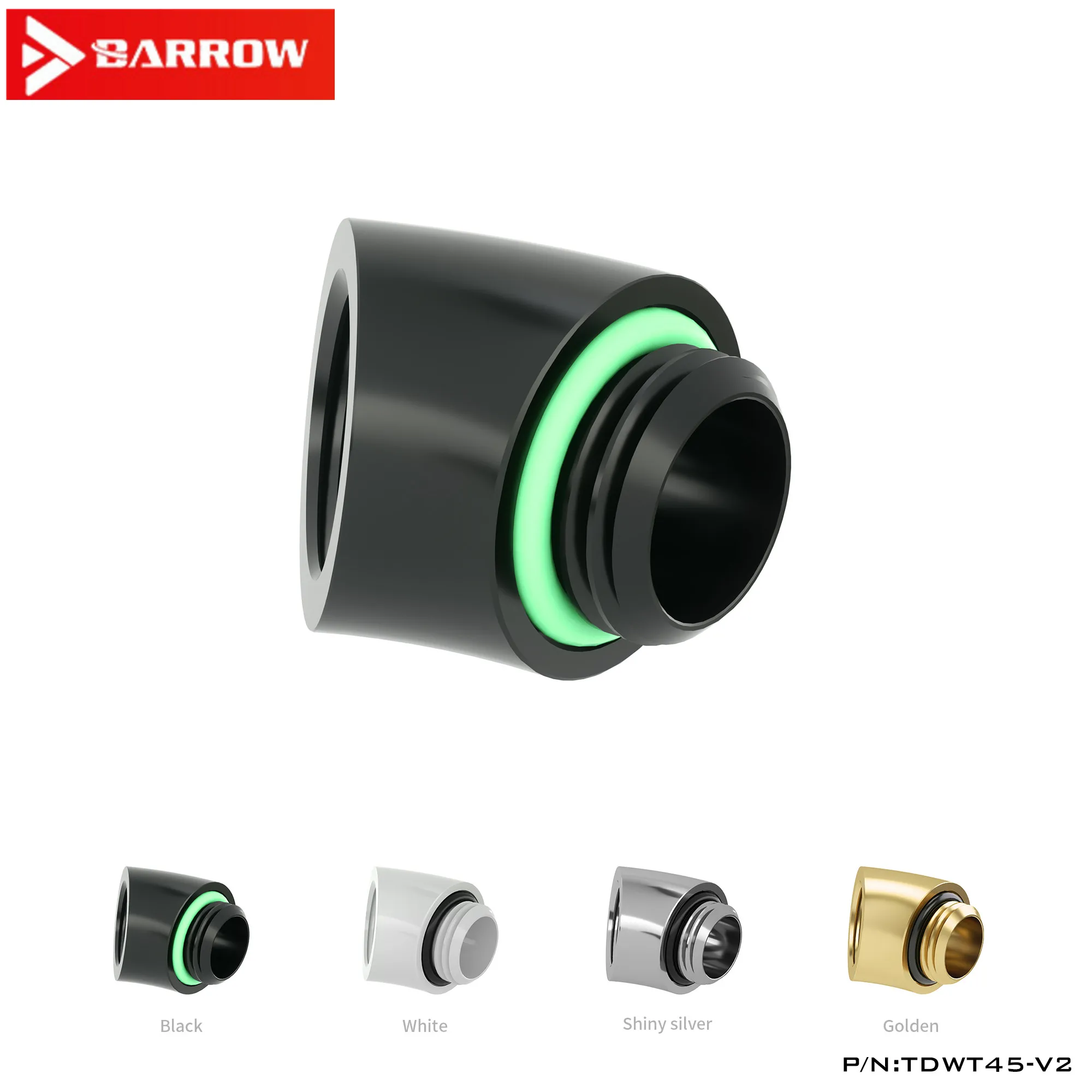 Barrow G1 / 4 "black bright silver white 45 degree adapter elbow Water flow reversing purpose TDWT45-V2 | Компьютеры и офис