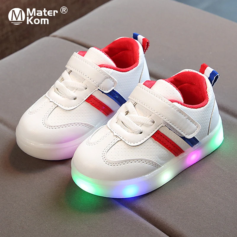 Размер 21 30 детская спортивная обувь с подсветкой для девочек и мальчиков