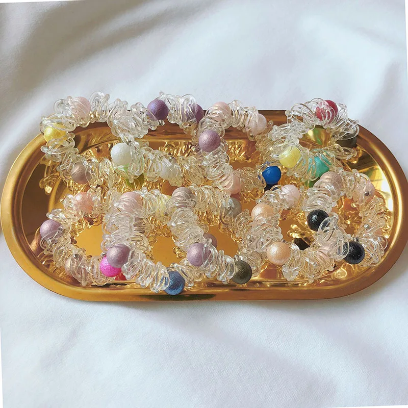 3Pcs/Pack Women Colorful Pearl Telephone Wire Line Hair Ties Transparent Color Spiral Shape Headwear Twisted Elastic Hair Band
3Pcs/Pack Women Colorful Pearl Telephone Wire Line Hair Ties Transparent Color Spiral Shape Headwear Twisted Elastic Hair Band